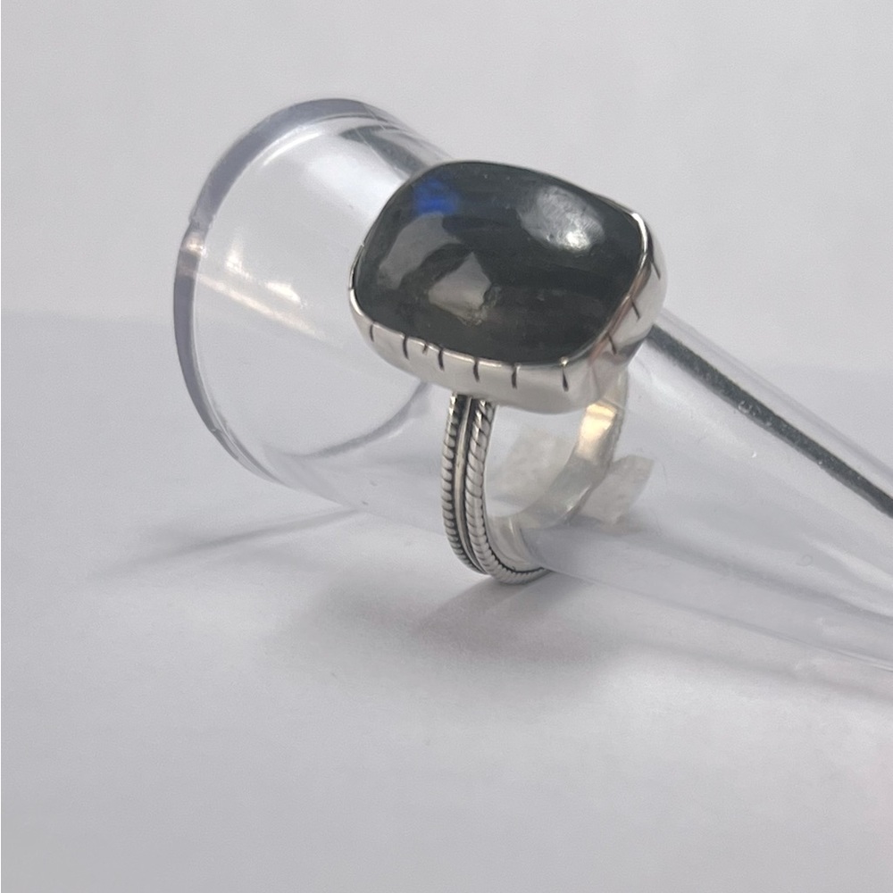 AAA quality 925 silver blue labradorite ring-blue labradorite ring-blue size 7